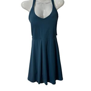 Teal Blue Halter Athletic Dress with Built-In Shorts | Size Medium | NWT (No Tag
